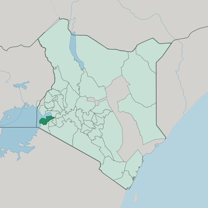 Map showing Homa Bay — In Kenya