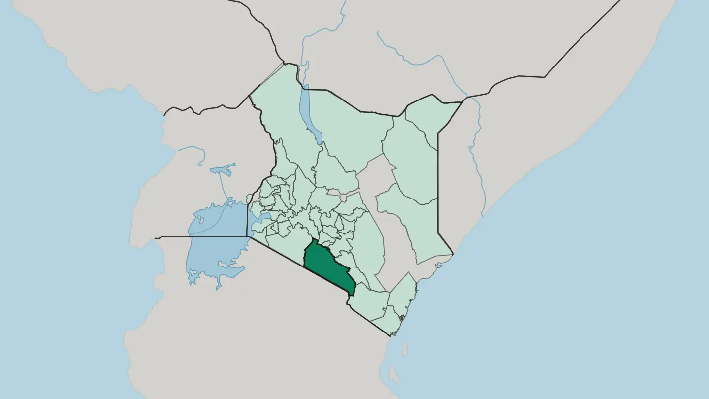 Map of Kajiado in Kenya