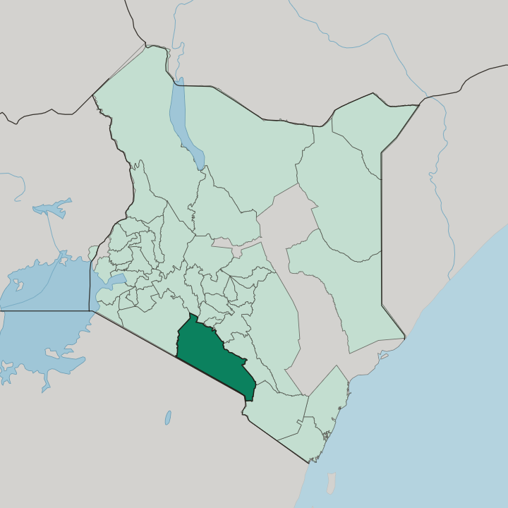 Map showing Kajiado — In Kenya