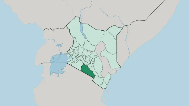 Map of Kajiado in Kenya