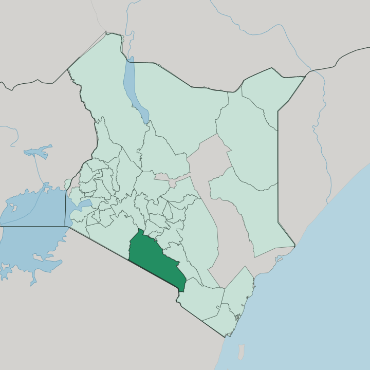 Map showing Kajiado — In Kenya