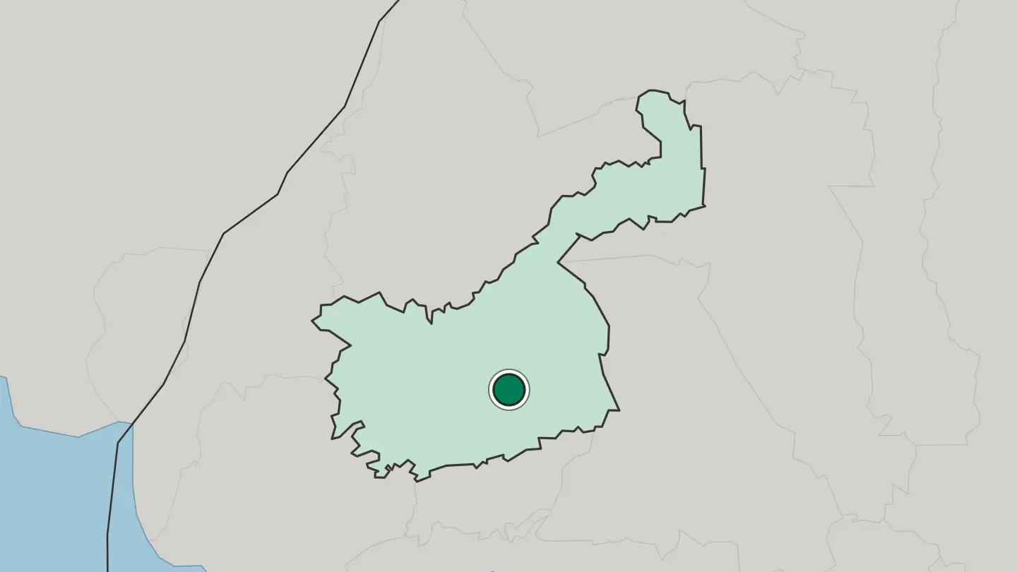 Map of Kakamega in Kenya