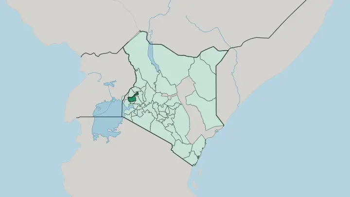 Map of Kakamega in Kenya