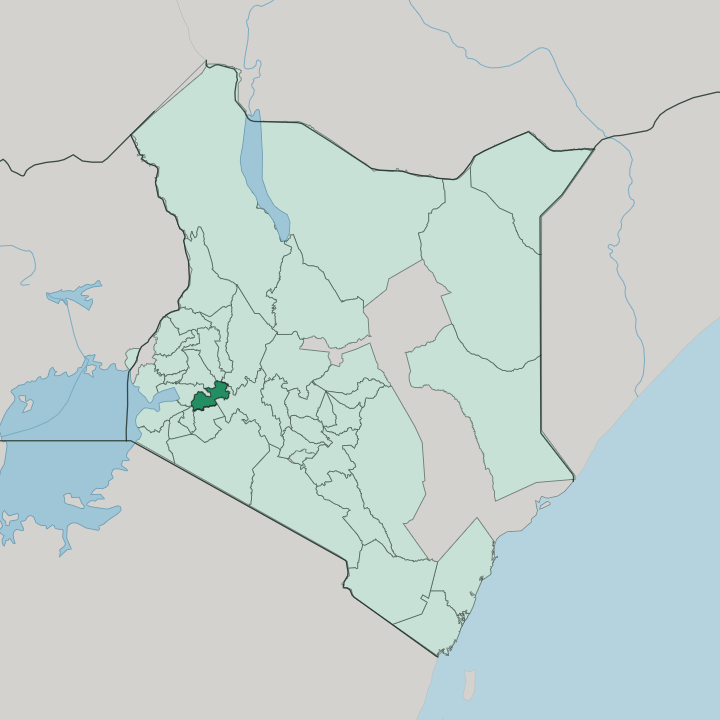 Map showing Kericho — In Kenya