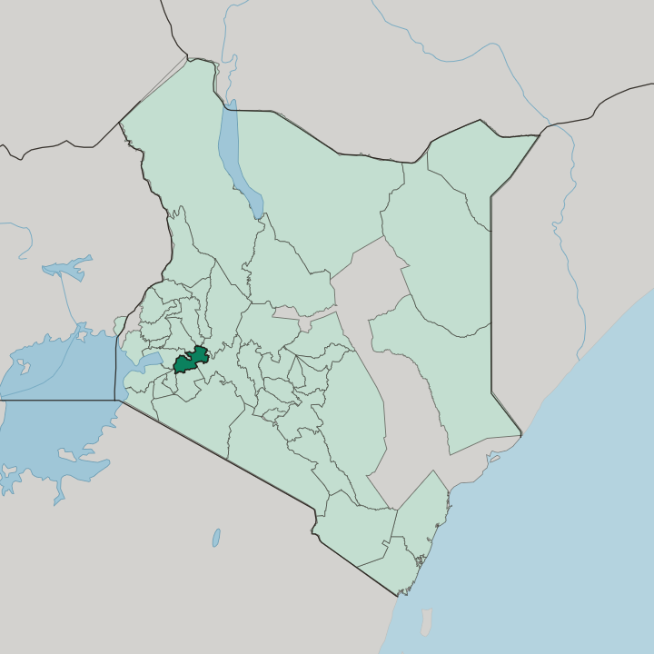 Map showing Kericho — In Kenya