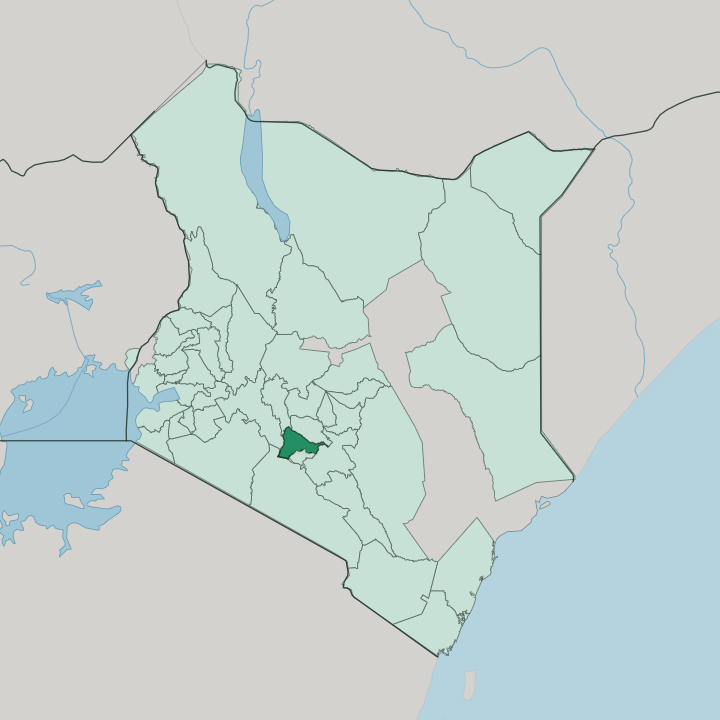 Map showing Kiambu — In Kenya