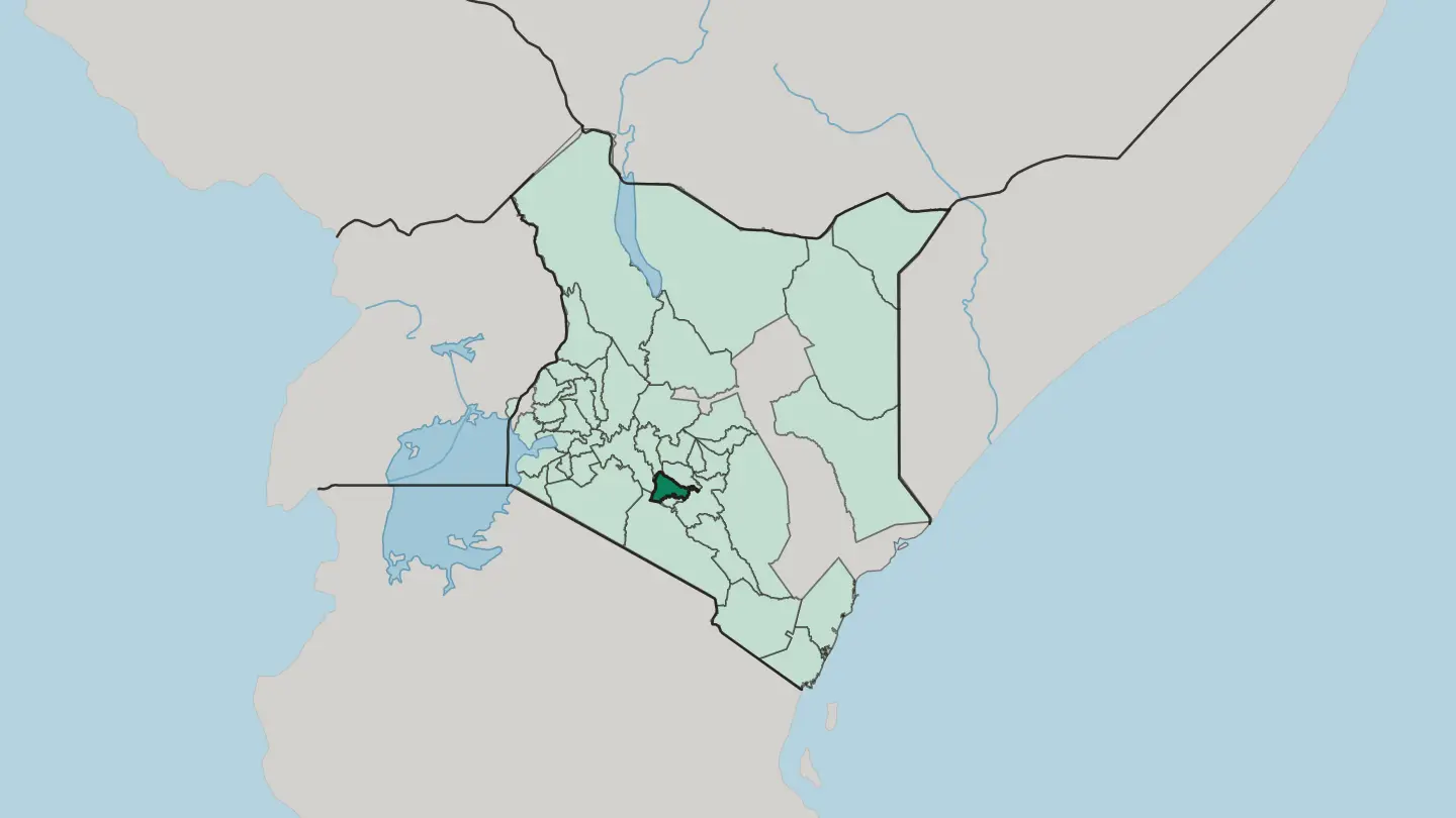 Map of Kiambu in Kenya