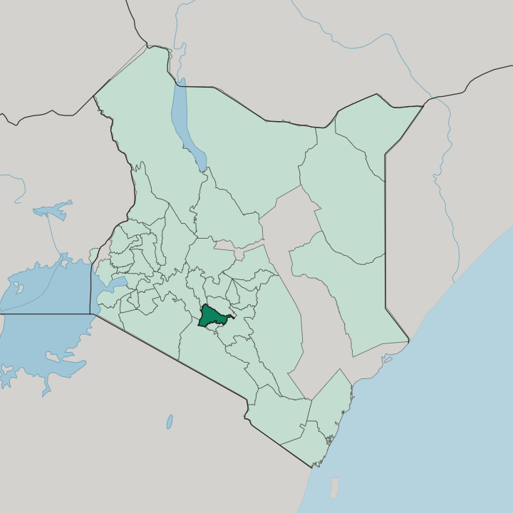 Map showing Kiambu — In Kenya