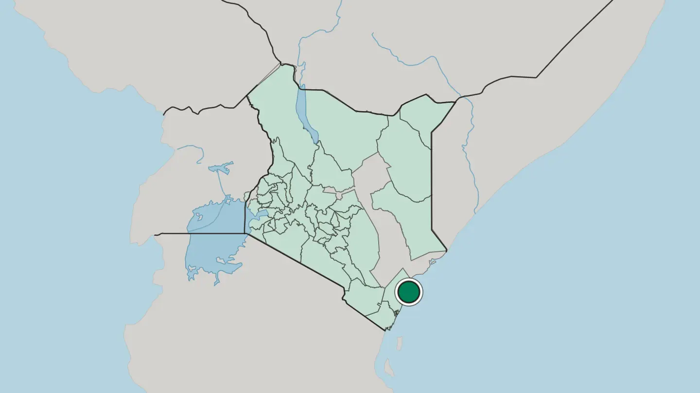 Map of Malindi in Kenya