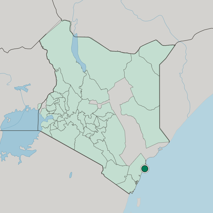 Map showing Malindi — In Kenya