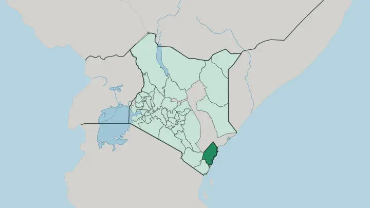 Map of Kilifi in Kenya