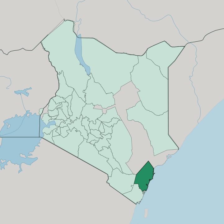 Map showing Kilifi — In Kenya