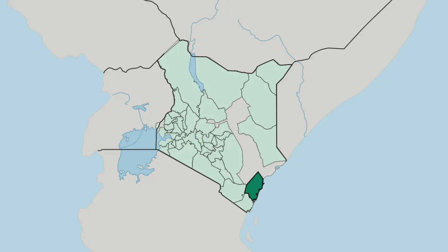 Map of Kilifi in Kenya