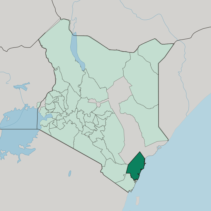 Map showing Kilifi — In Kenya
