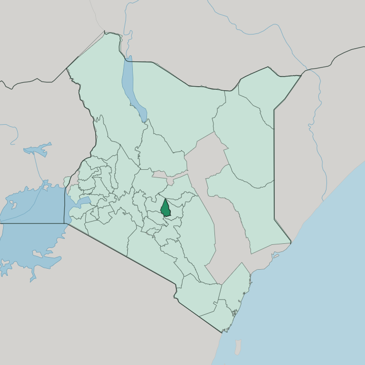 Map showing Kirinyaga — In Kenya