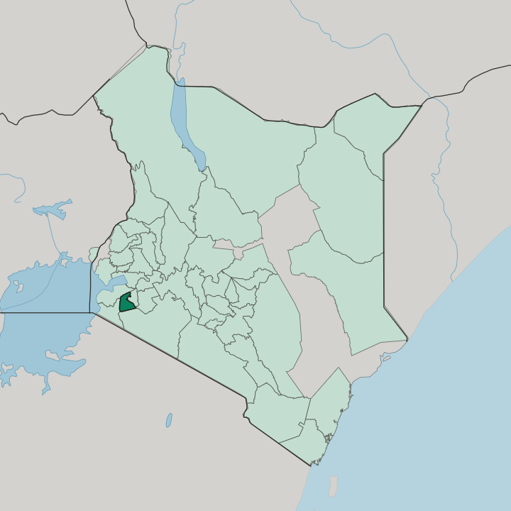 Map showing Kisii — In Kenya