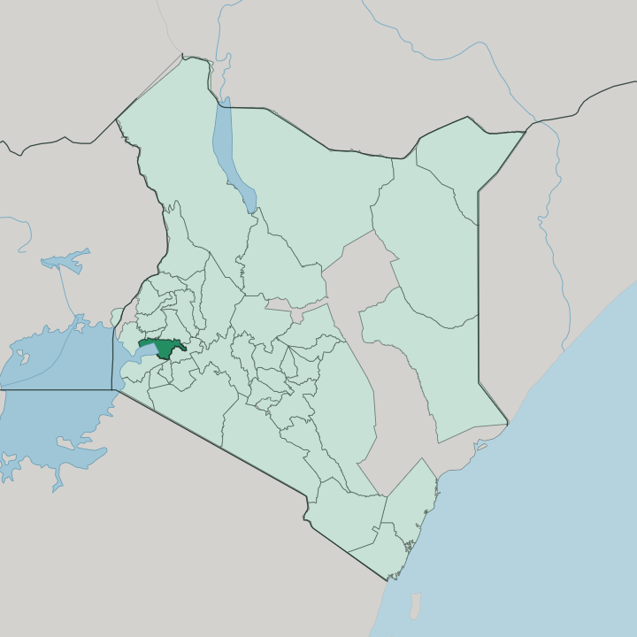 Map showing Kisumu — In Kenya