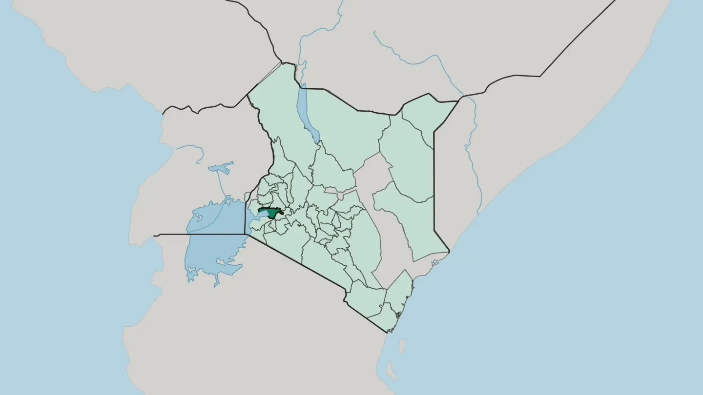 Map of Kisumu in Kenya