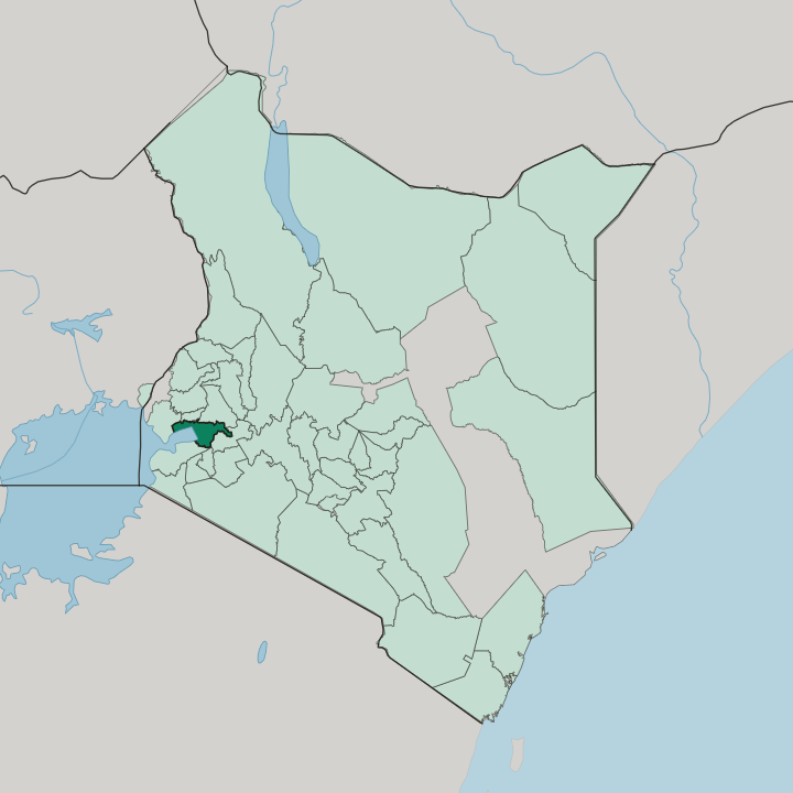 Map showing Kisumu — In Kenya