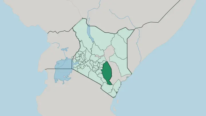 Map of Kitui in Kenya