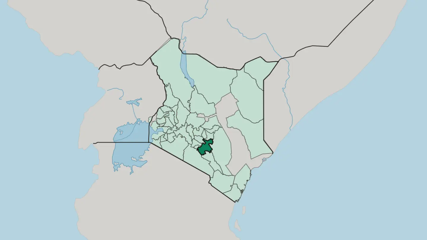 Map of Machakos in Kenya