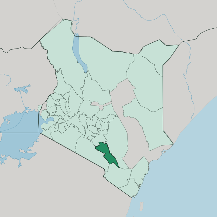 Map showing Makueni — In Kenya