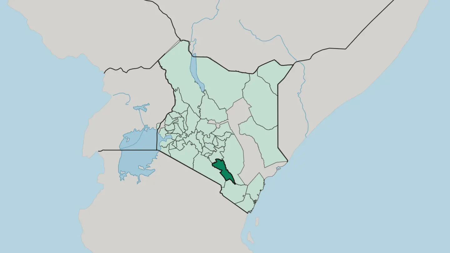 Map of Makueni in Kenya