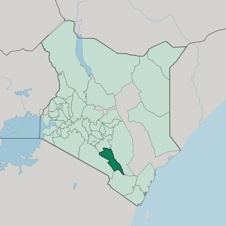 Map showing Makueni — In Kenya