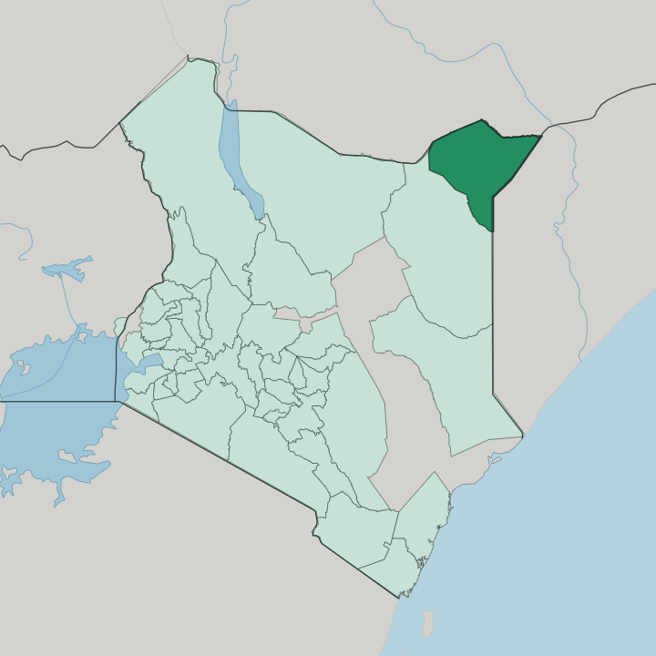 Map showing Mandera — In Kenya