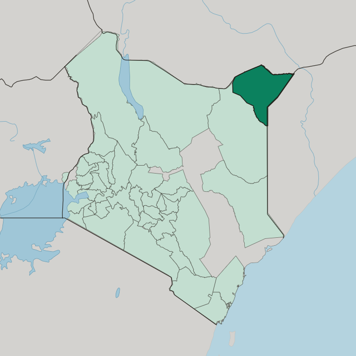 Map showing Mandera — In Kenya