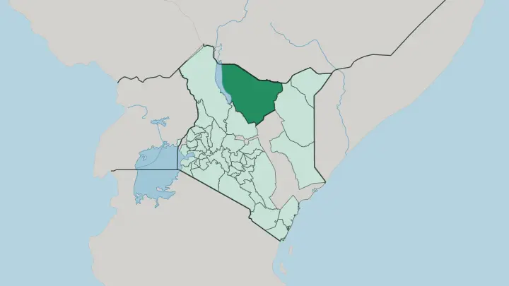 Map of Marsabit in Kenya
