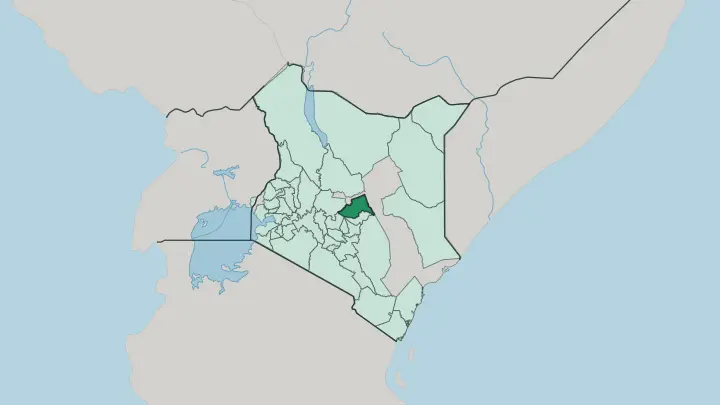 Map of Meru in Kenya