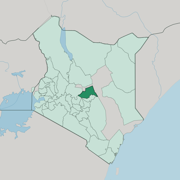 Map showing Meru — In Kenya