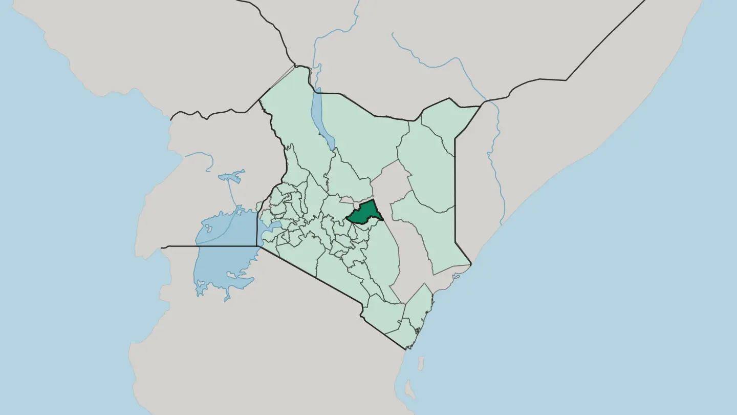Map of Meru in Kenya