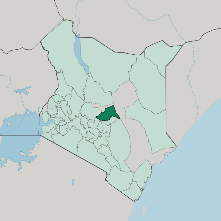 Map showing Meru — In Kenya