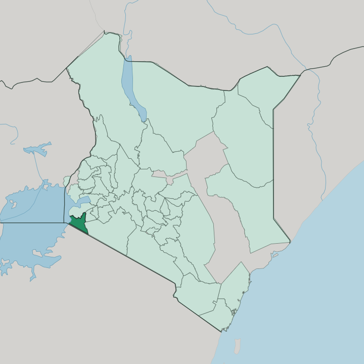 Map showing Migori — In Kenya