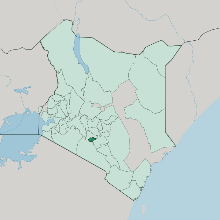 Map showing Nairobi — In Kenya
