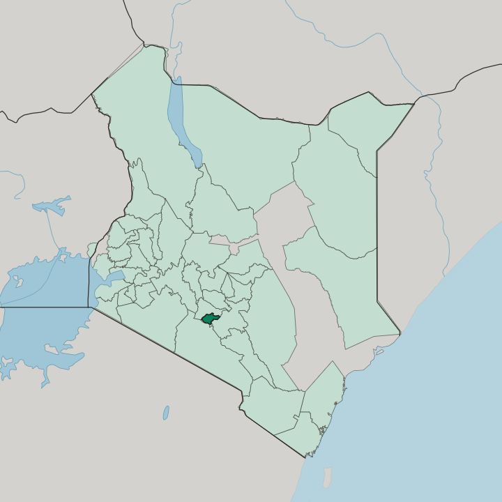 Map showing Nairobi — In Kenya