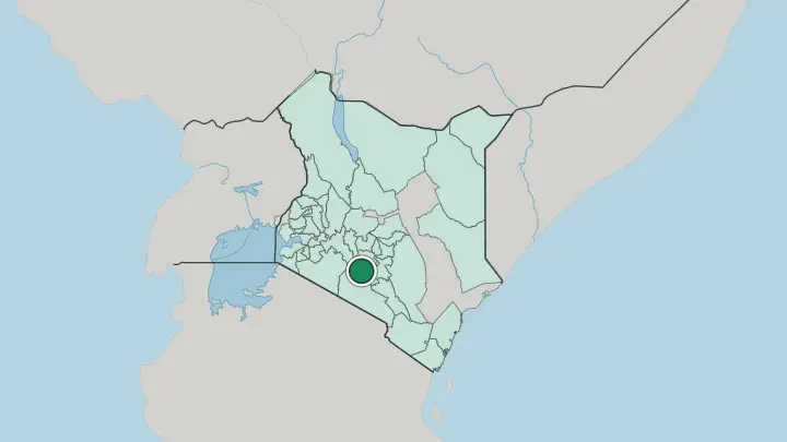 Map of Nairobi in Kenya