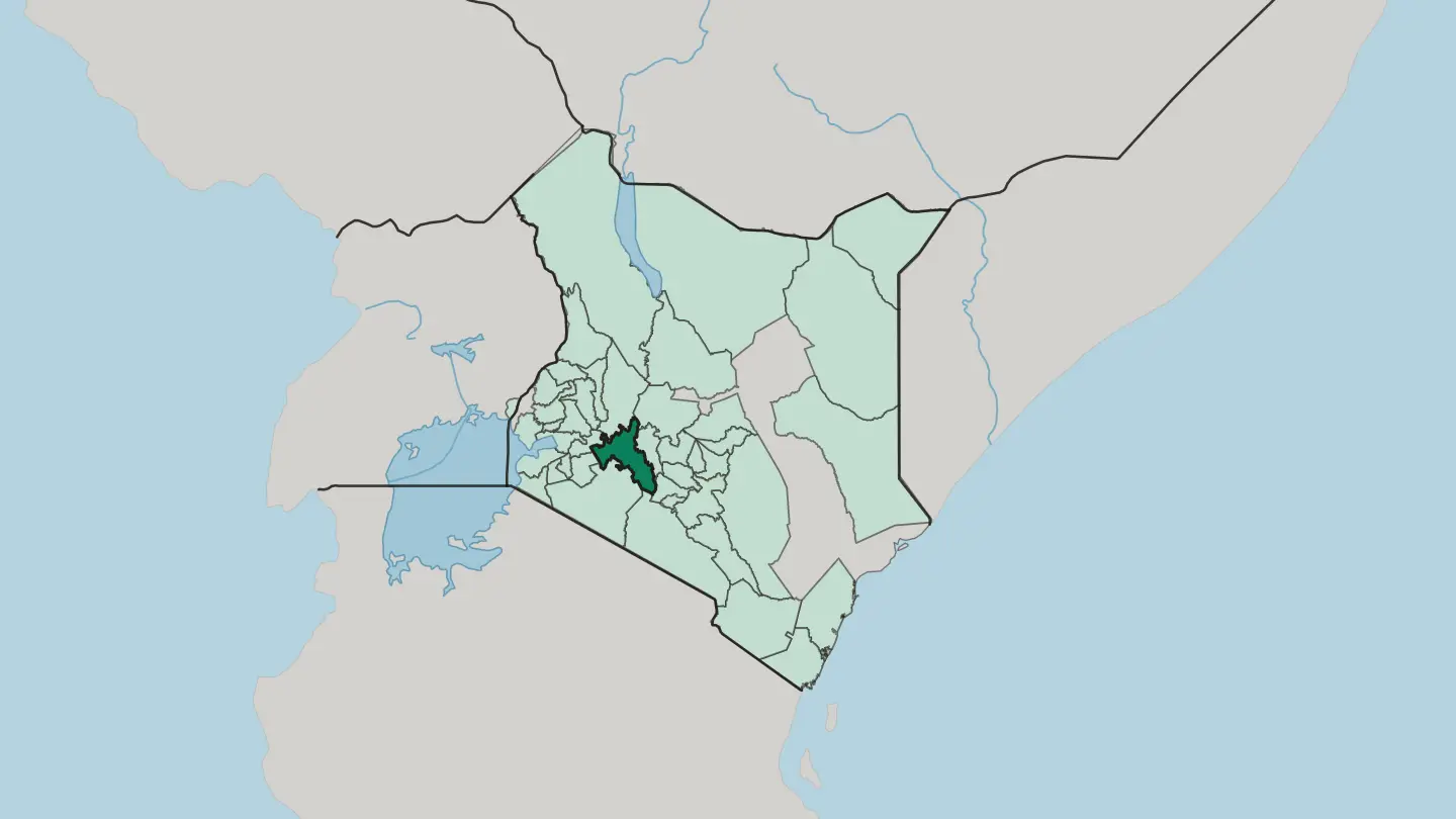 Map of Nakuru in Kenya
