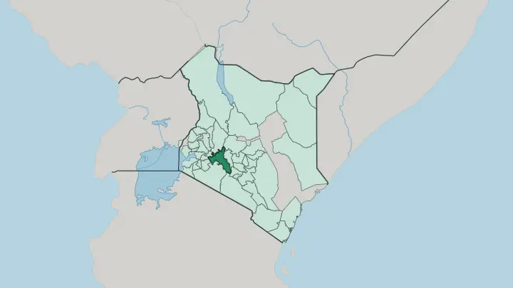 Map of Nakuru in Kenya