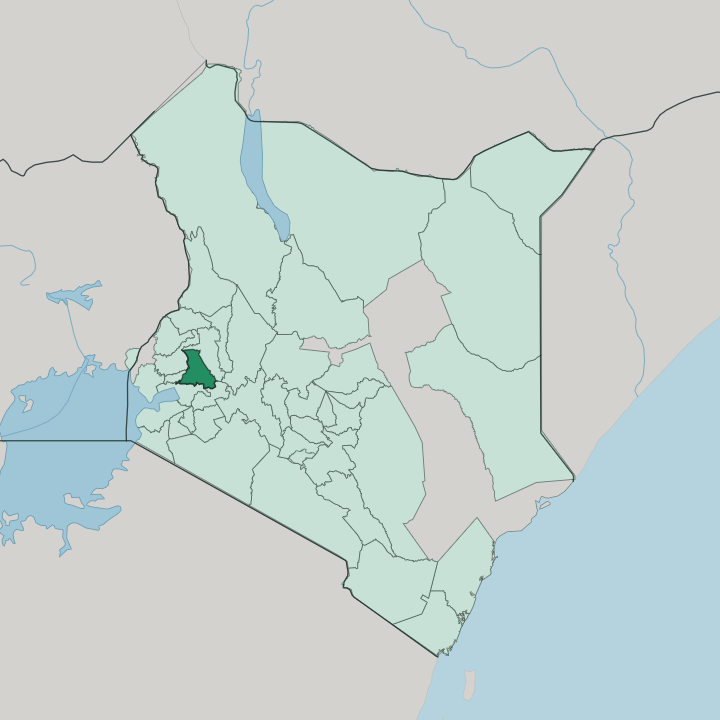 Map showing Nandi — In Kenya