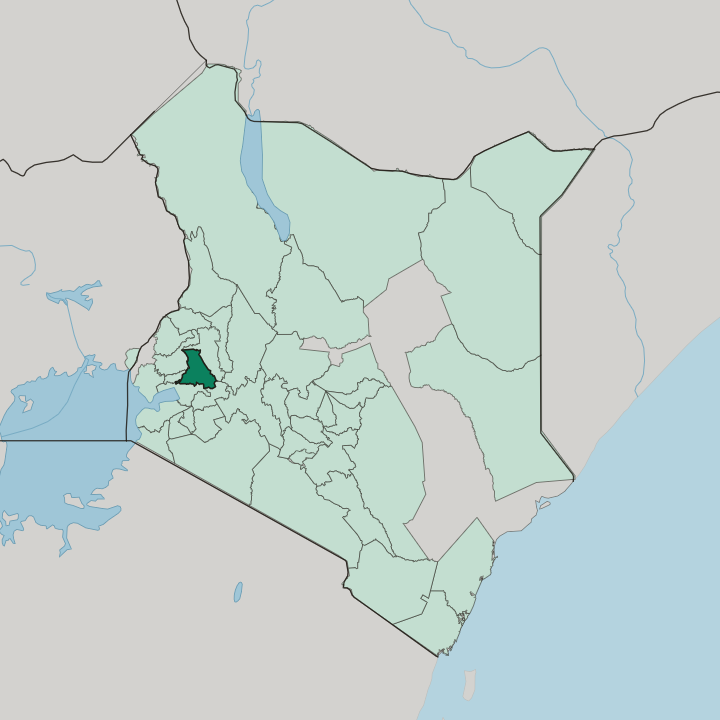Map showing Nandi — In Kenya
