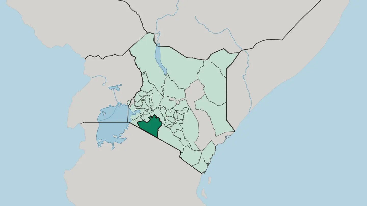 Map of Narok in Kenya