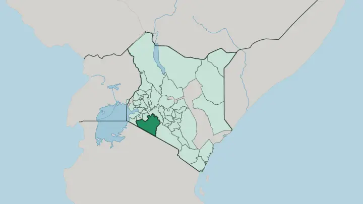 Map of Narok in Kenya