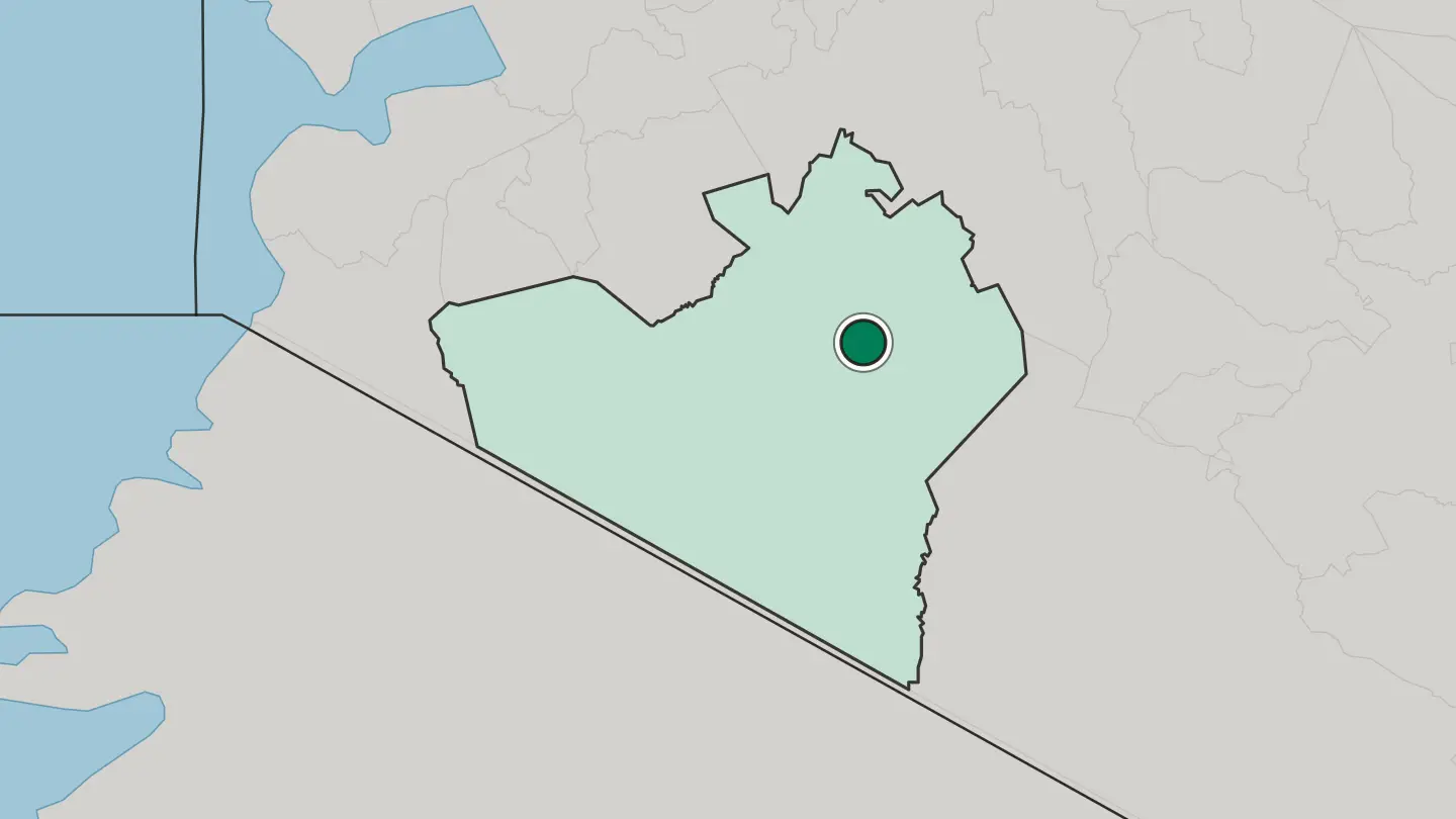 Map of Narok in Kenya