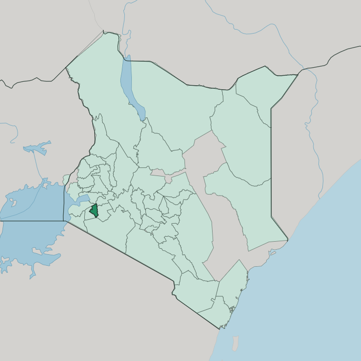 Map showing Nyamira — In Kenya