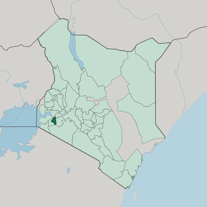 Map showing Nyamira — In Kenya