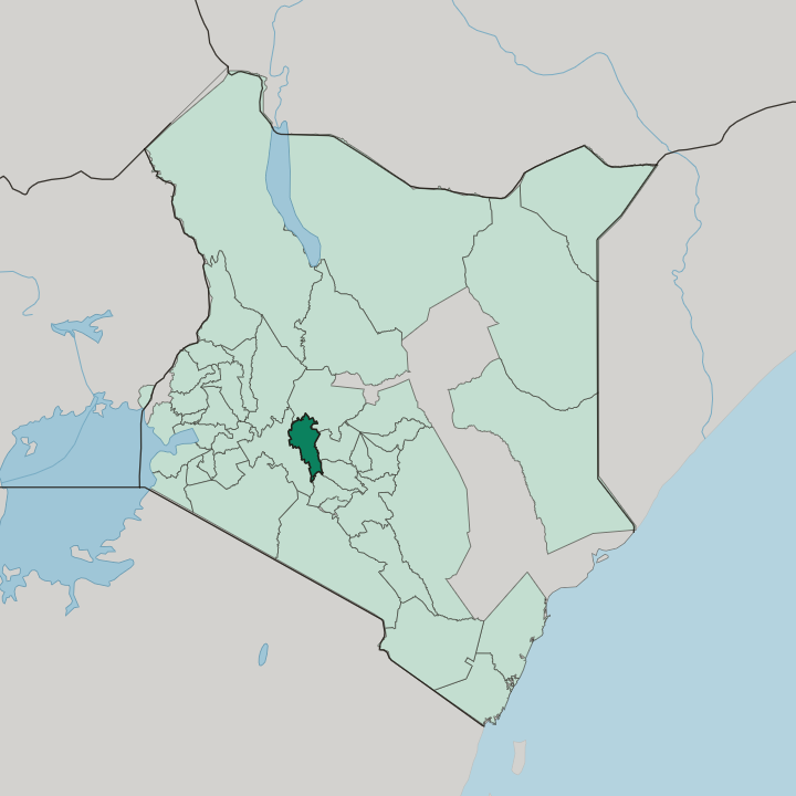 Map showing Nyandarua — In Kenya