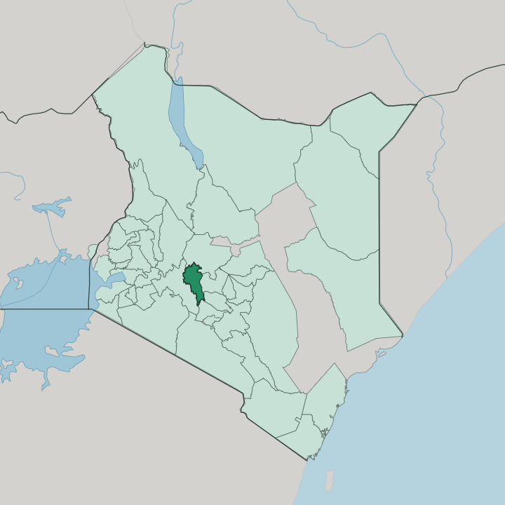 Map showing Nyandarua — In Kenya